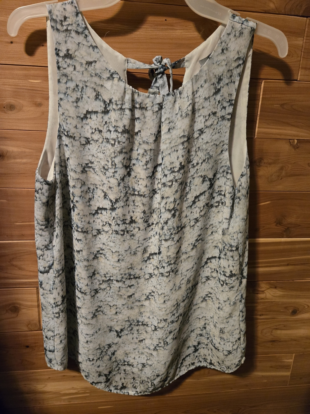 H&M Marble-Print Sleeveless Camisole - White & Blue